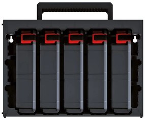 Skrinka s 5 prepážkovými organizérmi 41,5 × 29 × 29 cm, čierna