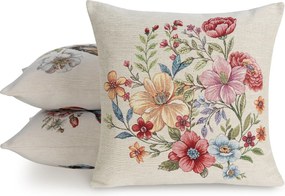 GOBELÍNOVÁ DEKORAČNÁ OBLIEČKA NA VANKÚŠ FLORIS 45X45 CM KVETY