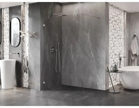 Mexen Lunar sprchová stena ľavá 130 x 200 cm, 8mm číre sklo, brúsená oceľ, 830-130-000-97-00-L