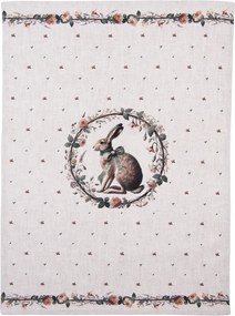 Bavlnená utierka so zajacom Natural Linen Easter - 50*70 cm