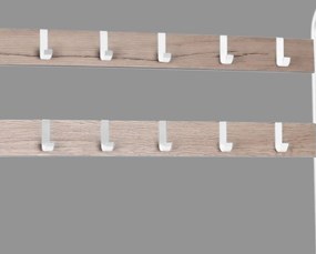 Stojací vešiak s poličkami Hanson, dub/biely