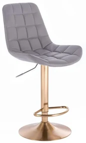 LuxuryForm DESIGN Barová stolička PARIS na zlatom tanieri - šedá