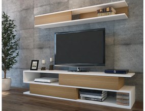 Obývacia stena Simpsonic (teak + biela) . Akcia -17%. Vlastná spoľahlivá doprava až k Vám domov. 1102577
