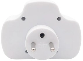 SOLIGHT Rozbočovač, 1x 10A + 2x 2,5A, biela, vypínač