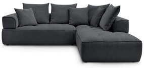 Tmavosivá ženilková rohová pohovka (pravý roh/do L) Whesley – Bobochic Paris