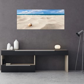 Obraz - Mušle na pláži (120x50 cm)