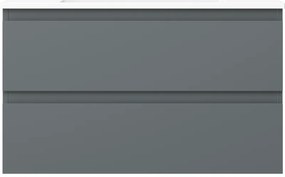 Mexen Orio, kúpeľňová skrinka 80 cm s umývadlom Otis, 2 zásuvky, grafitová matná/biela matná, 91A10-08047-2-BFF66-W18M01