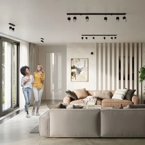 Sollux SL.1067 - Bodové svietidlo NERO 4xGU10/40W/230V čierna/lesklý chróm