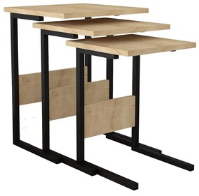 Set 3ks. konferenčných stolíkov Bameni (čierna + dub zafírový). Vlastná spoľahlivá doprava až k Vám domov. 1094337