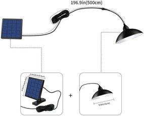 Bezdoteku LEDSolar 12 solárna závesná lampa na záhradu s diaľkovým ovládaním, iPRO, 8W, studená farba