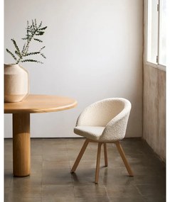 Krémovobiele čalúnené jedálenské kreslo Marvin – Kave Home