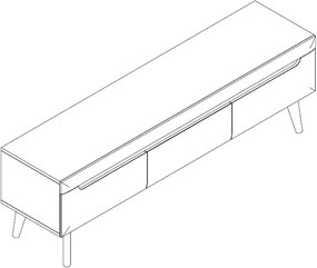 Široká TV skrinka Nordi, dub artisan, 160 cm