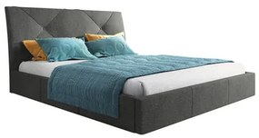 Čalúnená posteľ KARO rozmer 140x200 cm Tmavosivá