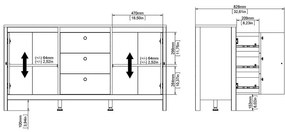 Čierna nízka komoda 152x80 cm Madrid – Tvilum