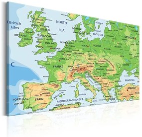 Obraz - Map of Europe Veľkosť: 120x80, Verzia: Standard