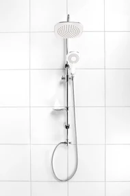 Invena Elea, sprchový stĺp h-960 s ručnou a hlavovou sprchou, chrómová-biela, INV-AU-82-001-M