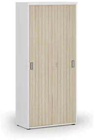 Skriňa so zasúvacími dverami PRIMO WHITE, 1781 x 800 x 420 mm, biela/dub prírodná