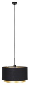 Moderné závesné svietidlo čierne so zlatom 47 cm Duo tienidlo - Combi