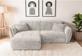 Béžová ženilková rohová pohovka (ľavý roh/s leňoškou) Nelia – Ropez