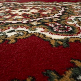 Alfa Carpets, AKCIA: 250x120 cm Behúň na mieru TEHERAN T-102 red - obšitý zo všetkých strán, červená, chodba / predsieň