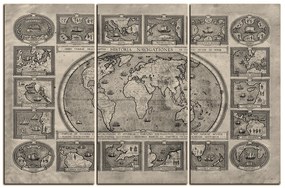 Obraz na plátne - Starodávna mapa sveta 1100FB (90x60 cm  )