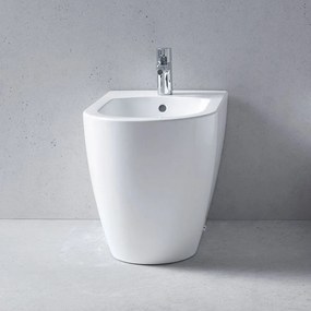 DURAVIT ME by Starck samostatne stojací bidet ku stene, s otvorom, s prepadom, 370 x 600 mm, biela matná, 2289103200