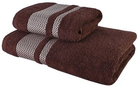 Sada 2 kusov bavlnenej osušky a uteráka Ates hnedá EMI