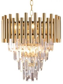 Krištáľový luster na reťazi MADISON 9xE14/40W/230V zlatá