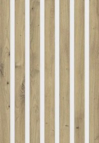 Šatníková skriňa so zrkadlom Genua, 136 cm, biela/dub artisan