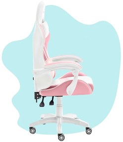 Detská stolička na hranie v ružovej farbe pre dievča KIDS PINK- WHITE