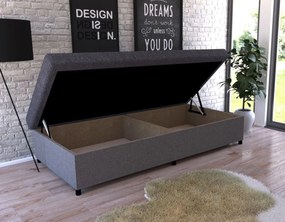 Čalúnená posteľ s úložným priestorom VELNO II - 200x80 cm - šedá