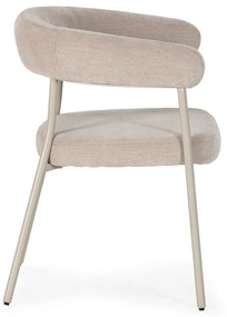 Béžové čalúnené jedálenské kreslá v súprave s podrúčkami 2 ks Yuri – MOME