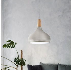 Eglo 901181-Luster na lanku SABINAR 1xE27/60W/230V pr.28cm strieborný