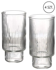 Sada 4 ks sklenic ELLA STRIPES 400 ml čirá