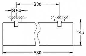 GROHE Essentials sklenená polička, 530 x 145 x 6 mm, Supersteel, 40799DC1