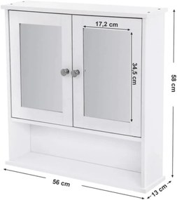 Kúpeľňová skrinka LEHAC 56x13x58 cm biela