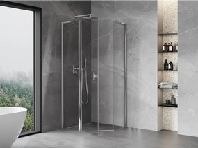 Mexen Mist L, päťuholníkový sprchový kút s krídlovými dverami, 90 x 90 cm, 8mm číre sklo, chrómový profil, 8A8L-090-090-01-00