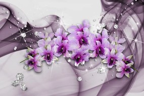 Tapeta fialové kvety na abstraktnom pozadí - 375x250