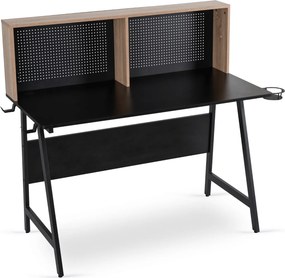 Vintino Herný stôl LAIA – 138,5 cm, čierny/dub Sonoma