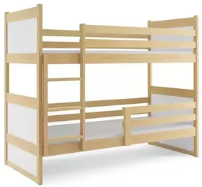 Poschodová posteľ RICO, prírodná/biela