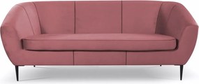 Trojmiestna pohovka Olivio, tmavo ružová zamatová látka