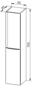 Mereo, Mereo Mailo, kúpeľňová skrinka vysoká 170 cm, chróm madlo, Multidecor, Dub Patinovaný, MER-CN594LPDUP1