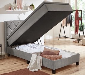 Posteľ Jeff 100x200 cm, šedá látka