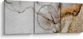 Obraz - Mramorový atrament (s hodinami) (90x30 cm)