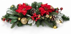 Vianočná dekorácia na stôl POINSETTIA s LED osvetlením, 50 cm