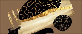 Obraz - Abstrakcia golden brown N⁰3 (120x50 cm)