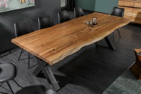 Jedálenský stôl MAMMUT 240 cm, X-nohy, 60 mm masívne akáciové drevo