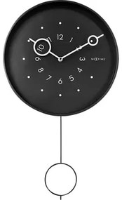 Nástenné hodiny NeXtime Kyvadlo Ø35 cm čierne