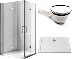 BPS-koupelny Obdĺžnikový sprchovací kút HYD-OK13A 100x90 chróm/transparent + vanička HYD-OSV-ST04A biela