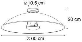 Inteligentné stropné svietidlo čierne so zlatom 60 cm vrátane Wifi A60 - Emilienne
